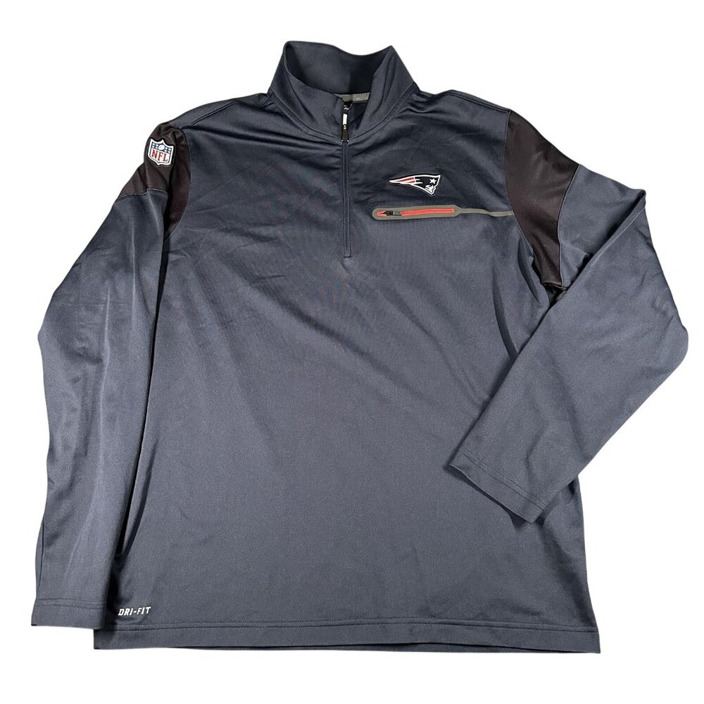 New‎ England Patriots Shirt Mens Large Nike Blue NFL Football Dri Fit Pullover